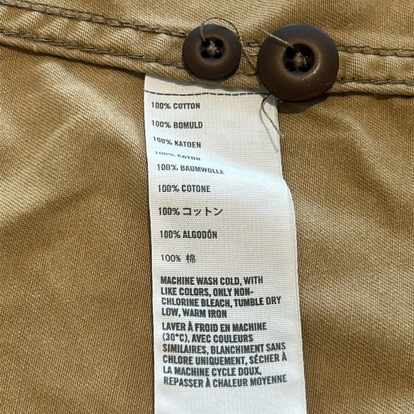 Hollister Men’s Khaki Utility Button-Up Military Long Sleeve Shirt Shacket Sz L - Picture 7 of 15